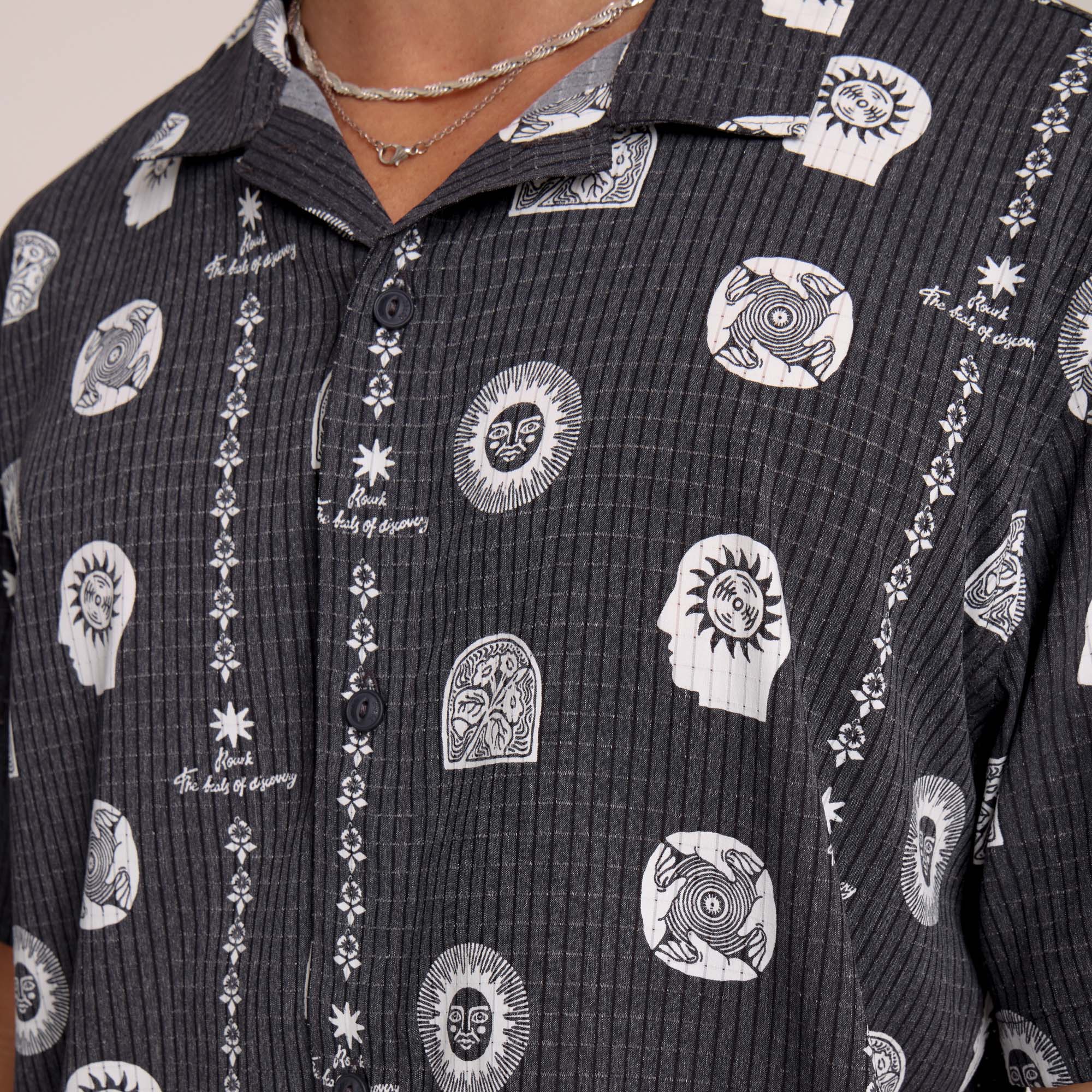 Bless Up Trail Button Up Shirt - Black Print - Image 8