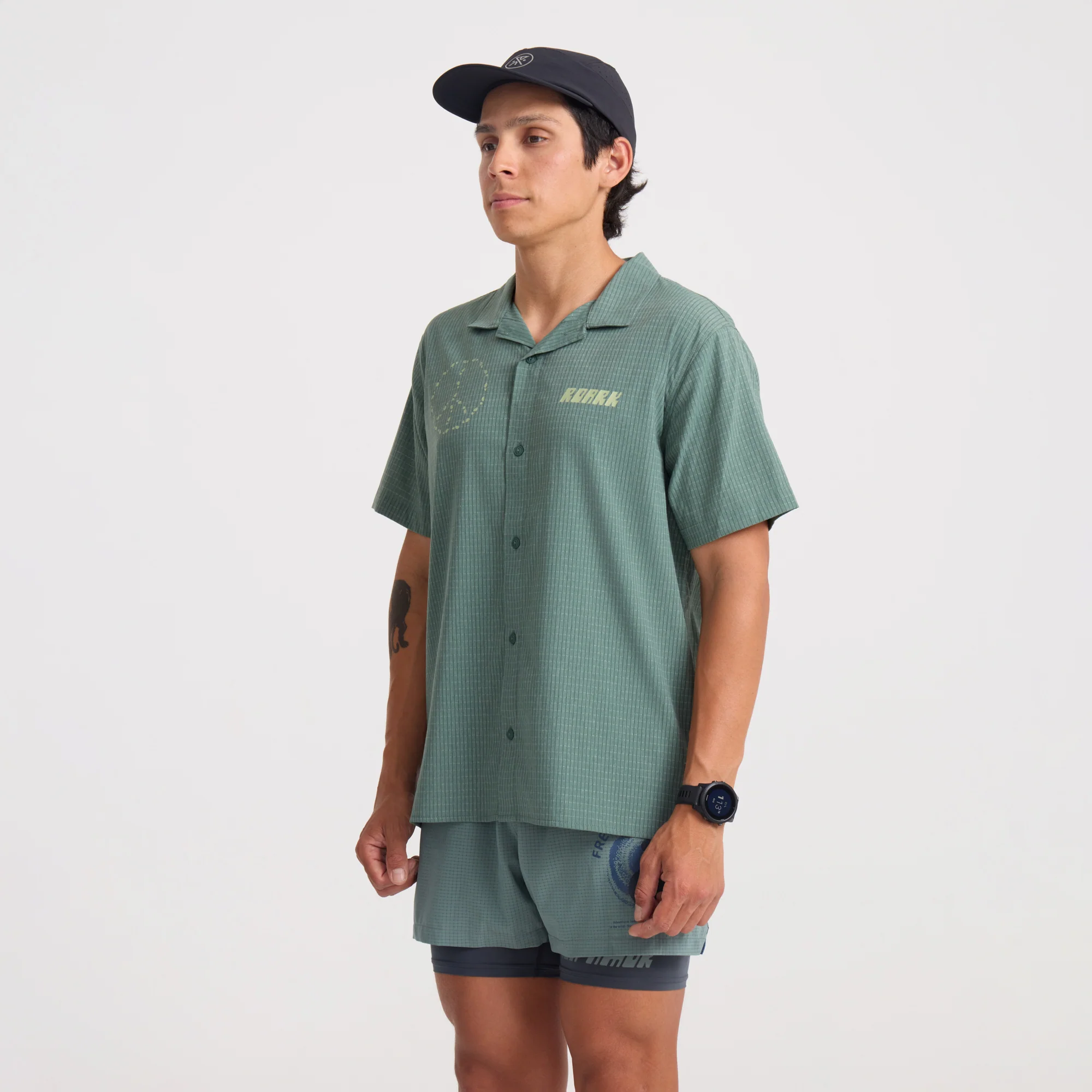 Bless Up Trail Button Up Shirt - Slate Green - Image 3