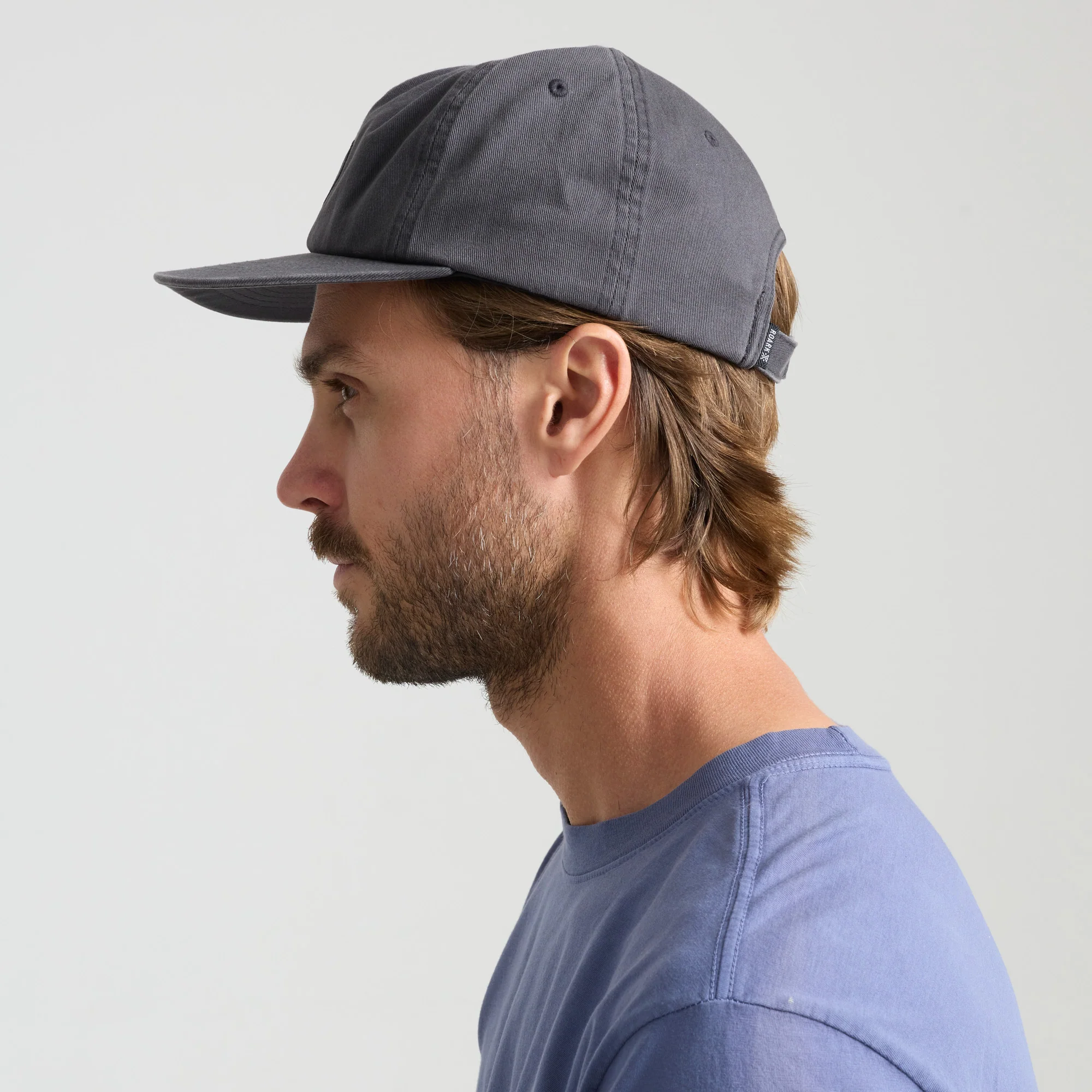 Made To Fade 6 Panel Strapback Hat - Washed Charcoal - Image 4
