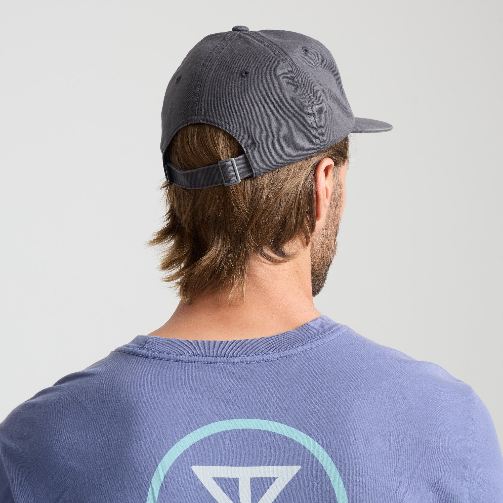 Made To Fade 6 Panel Strapback Hat - Washed Charcoal - Image 5