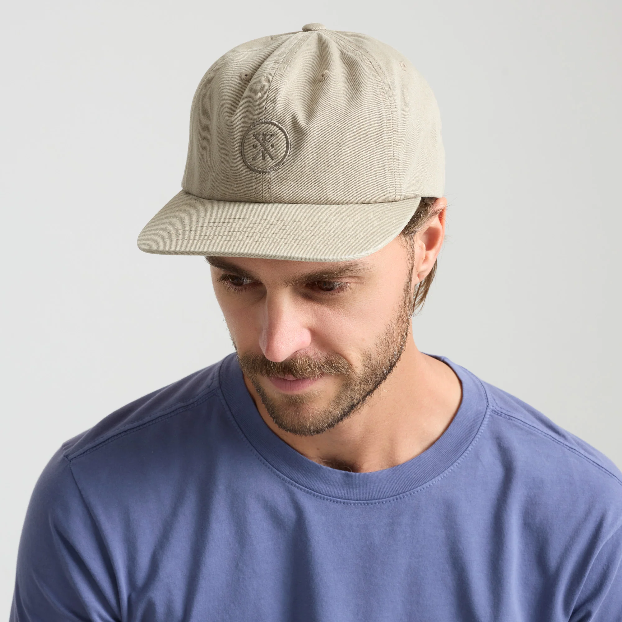 Made To Fade 6 Panel Strapback Hat - Washed Fossil - Image 5