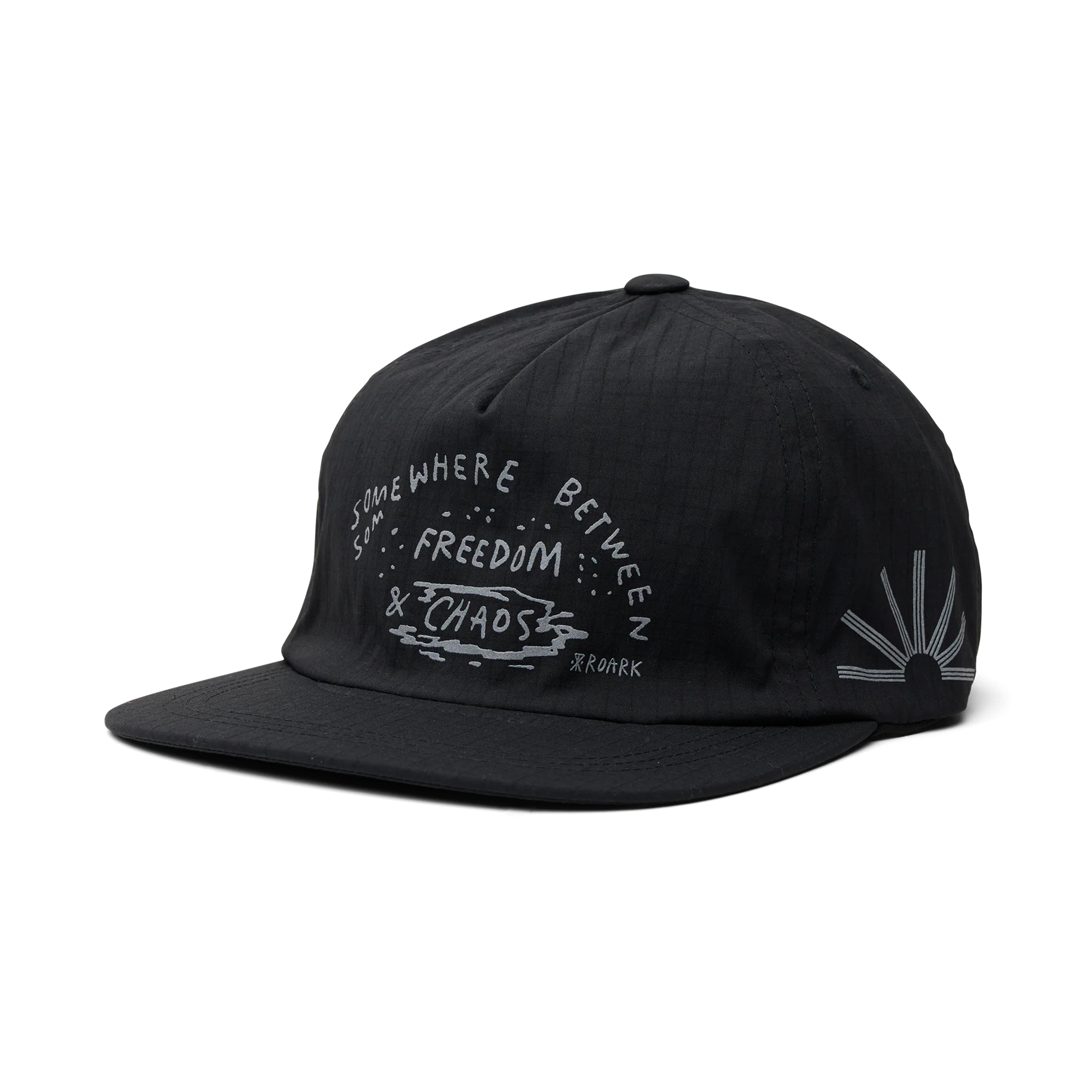 Mathis 5 Panel Strapback Hat - Chaos Black - Image 10