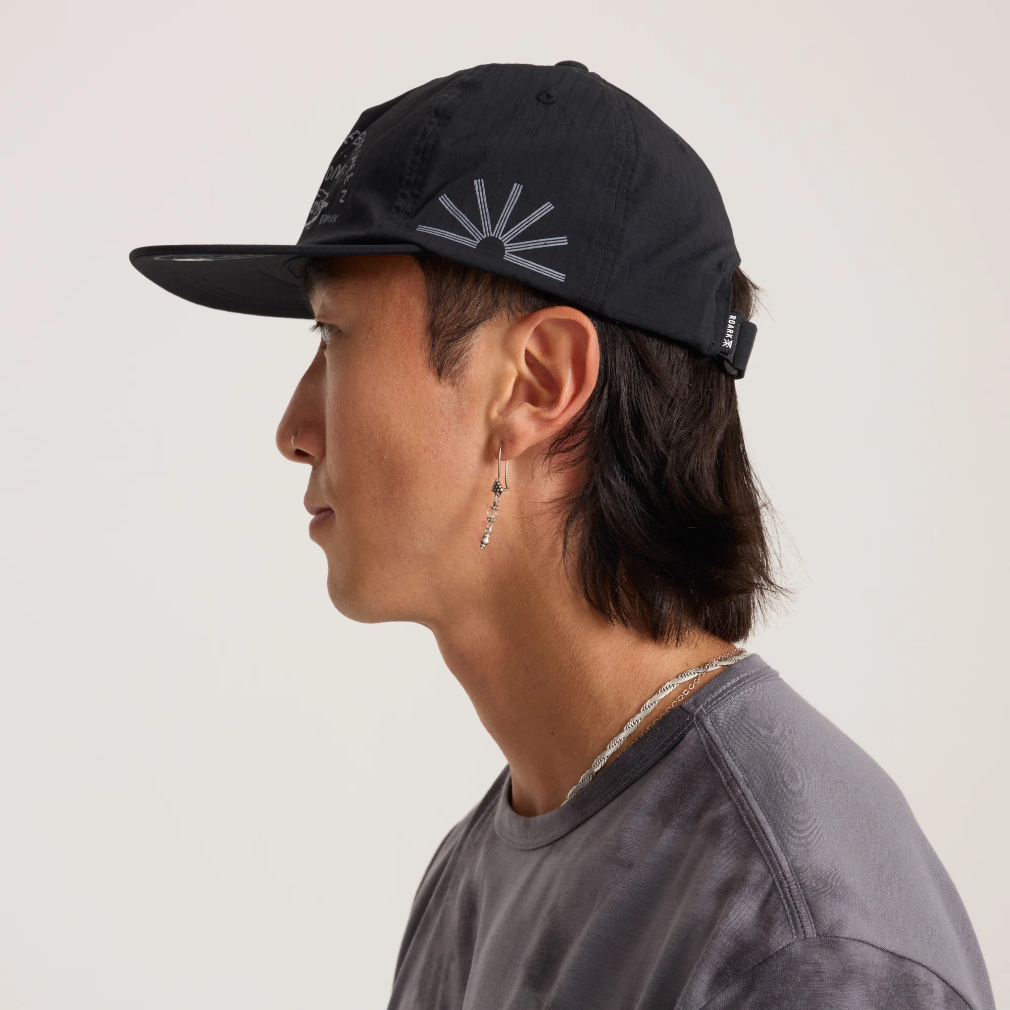 Mathis 5 Panel Strapback Hat - Chaos Black - Image 7