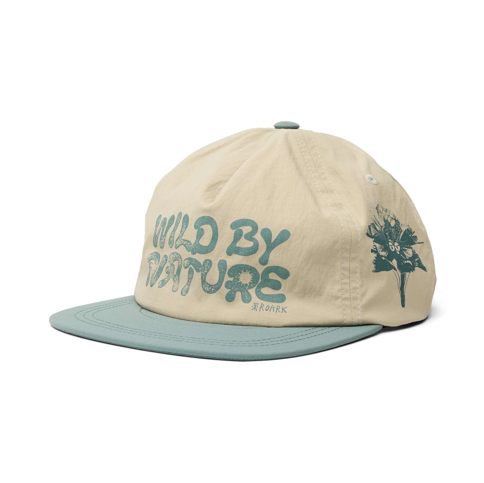 Mathis 5 Panel Strapback Hat - Oatmeal - Image 4