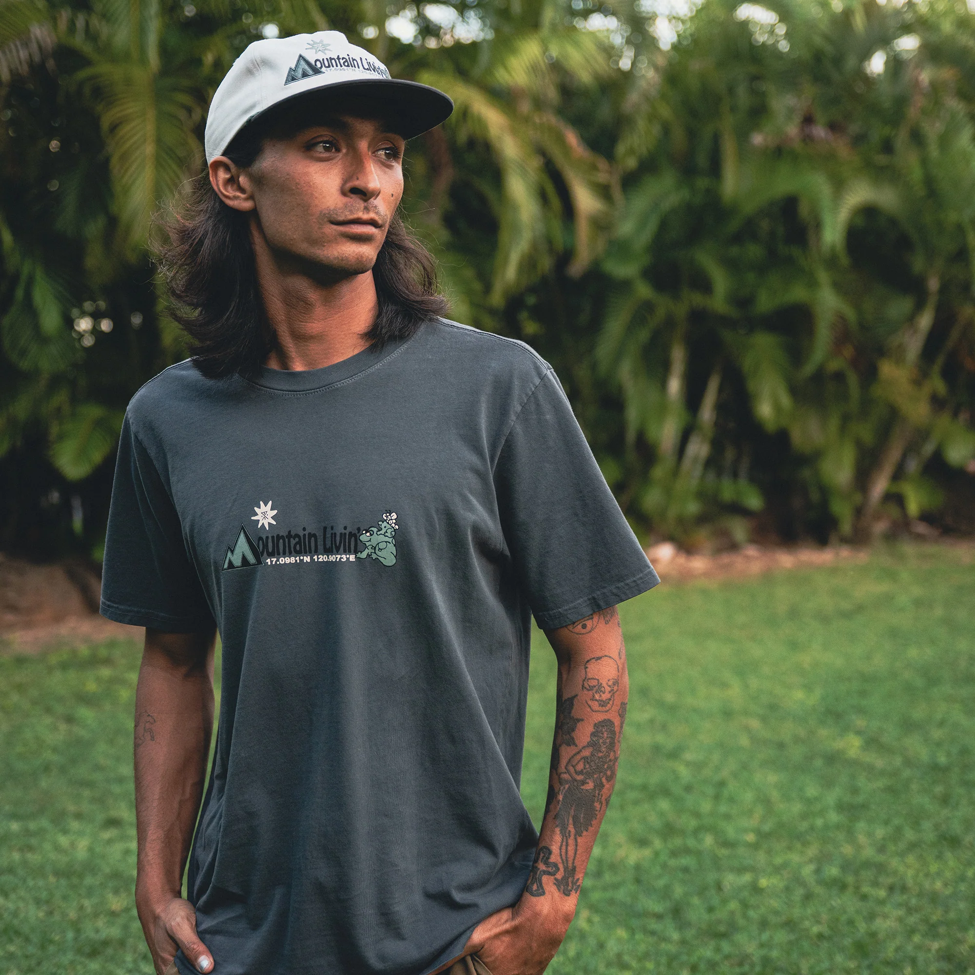 Mountain Livin Premium Tee - Charcoal - Image 2