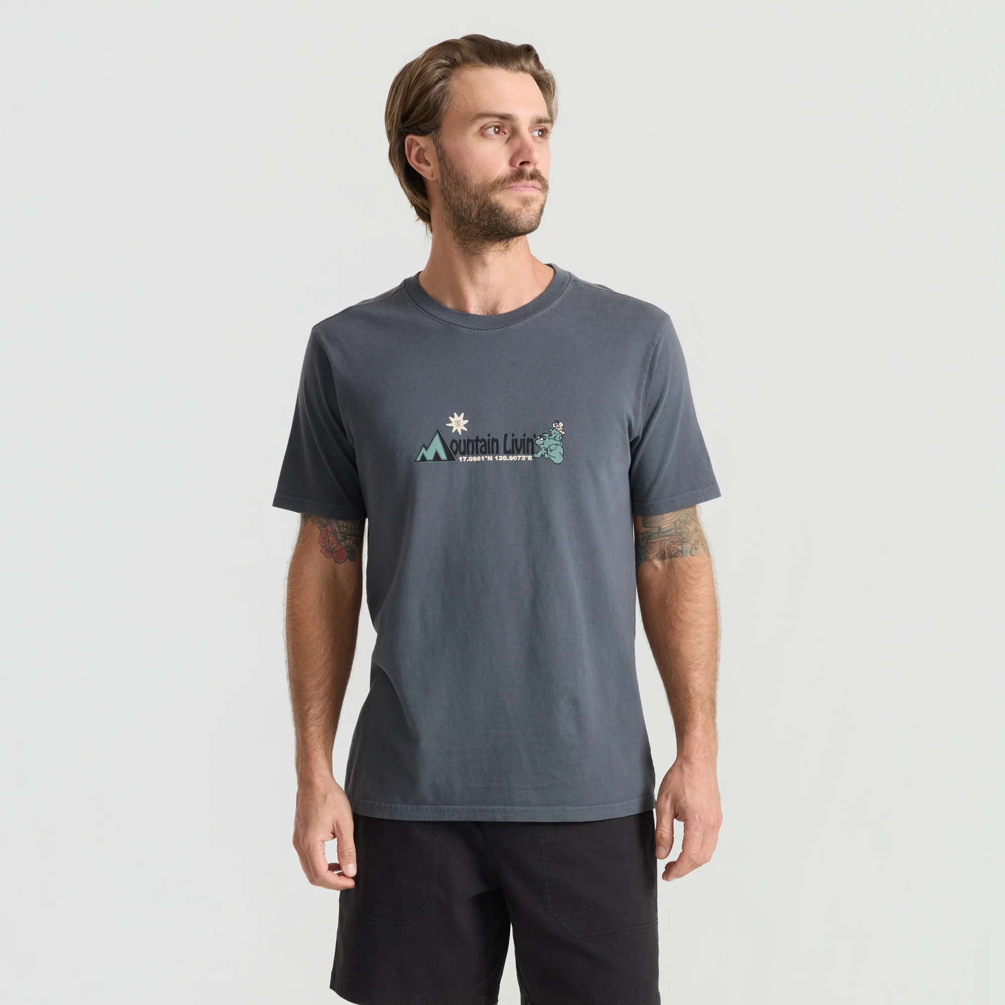 Mountain Livin Premium Tee - Charcoal - Image 4