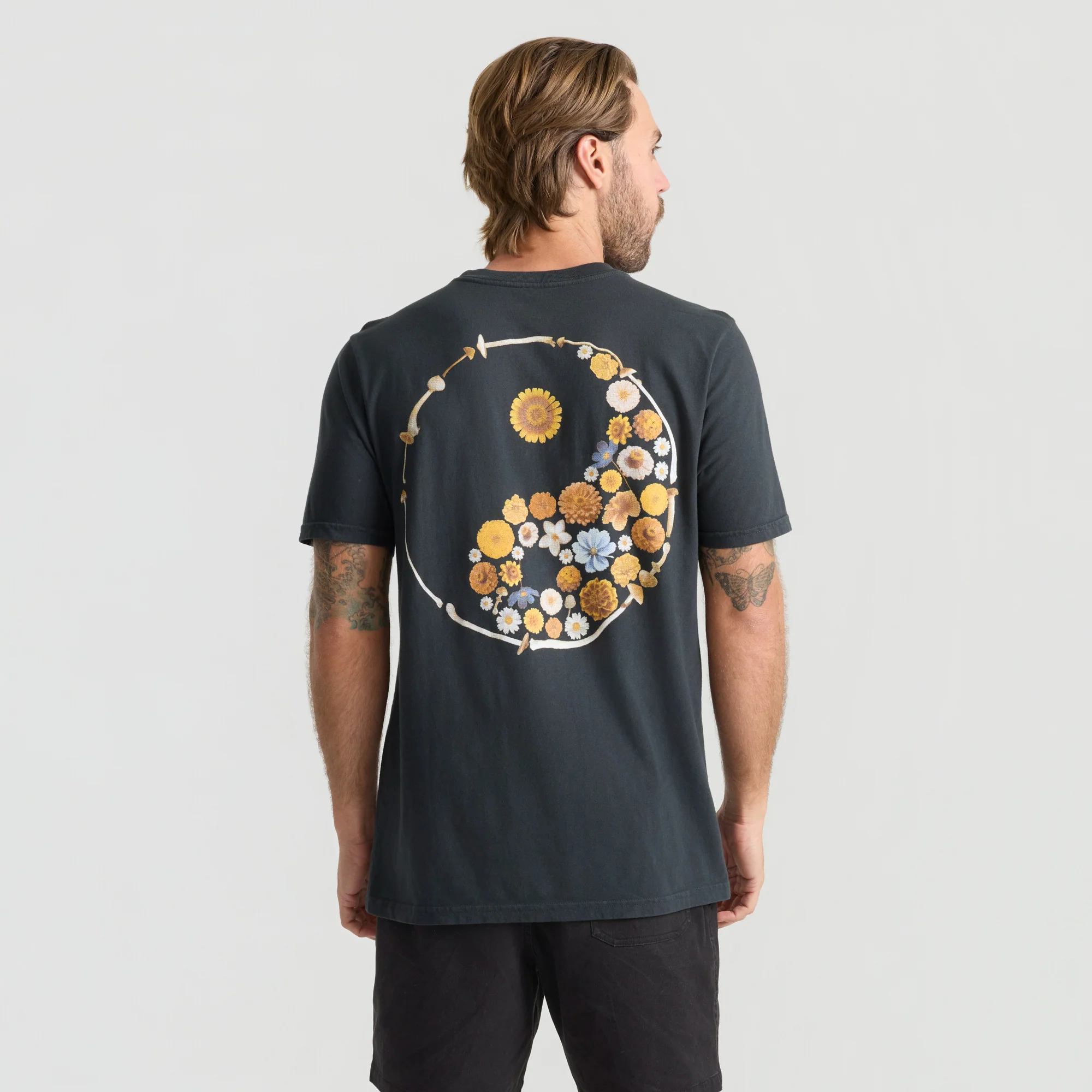 Yin Yang Forage Premium Tee - Washed Black - Image 3
