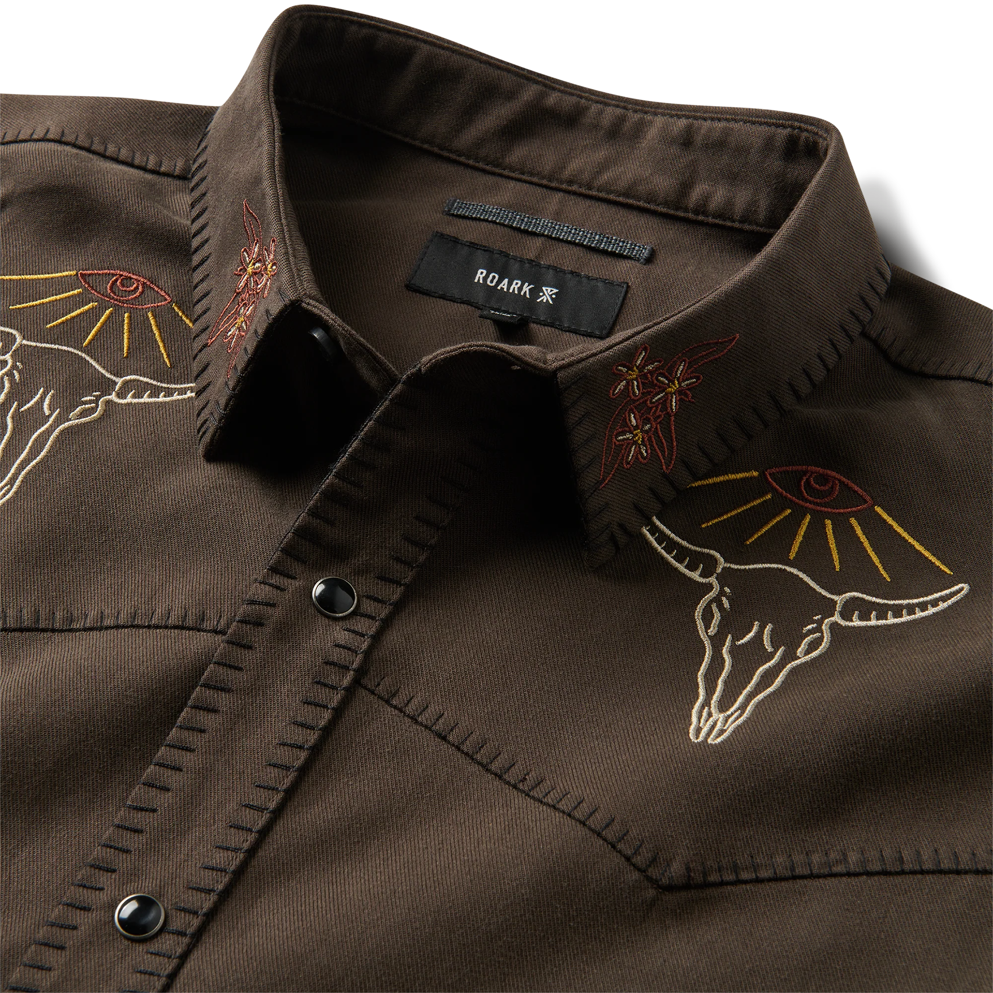 On the Range Long Sleeve Button Up Shirt - Dark Brown - Image 10