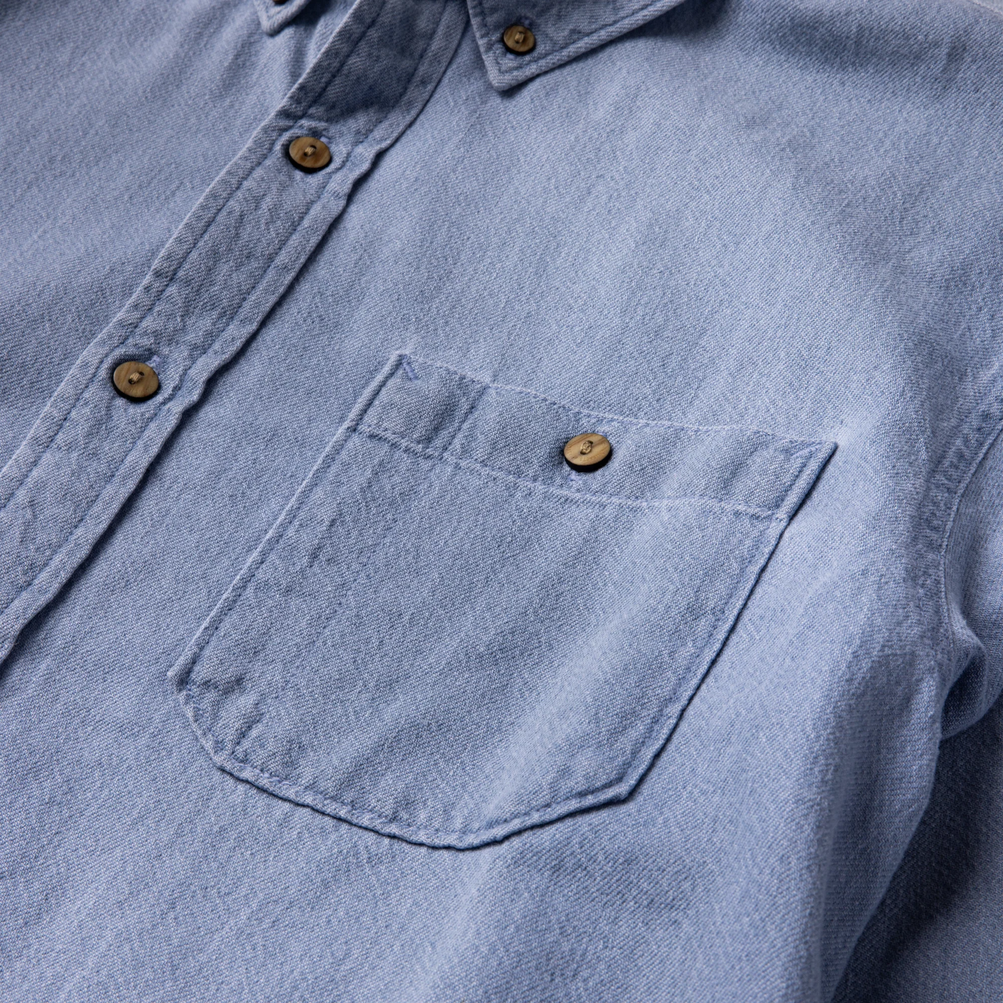 Scholar Chambray Button Up Shirt - Bleached - Image 3