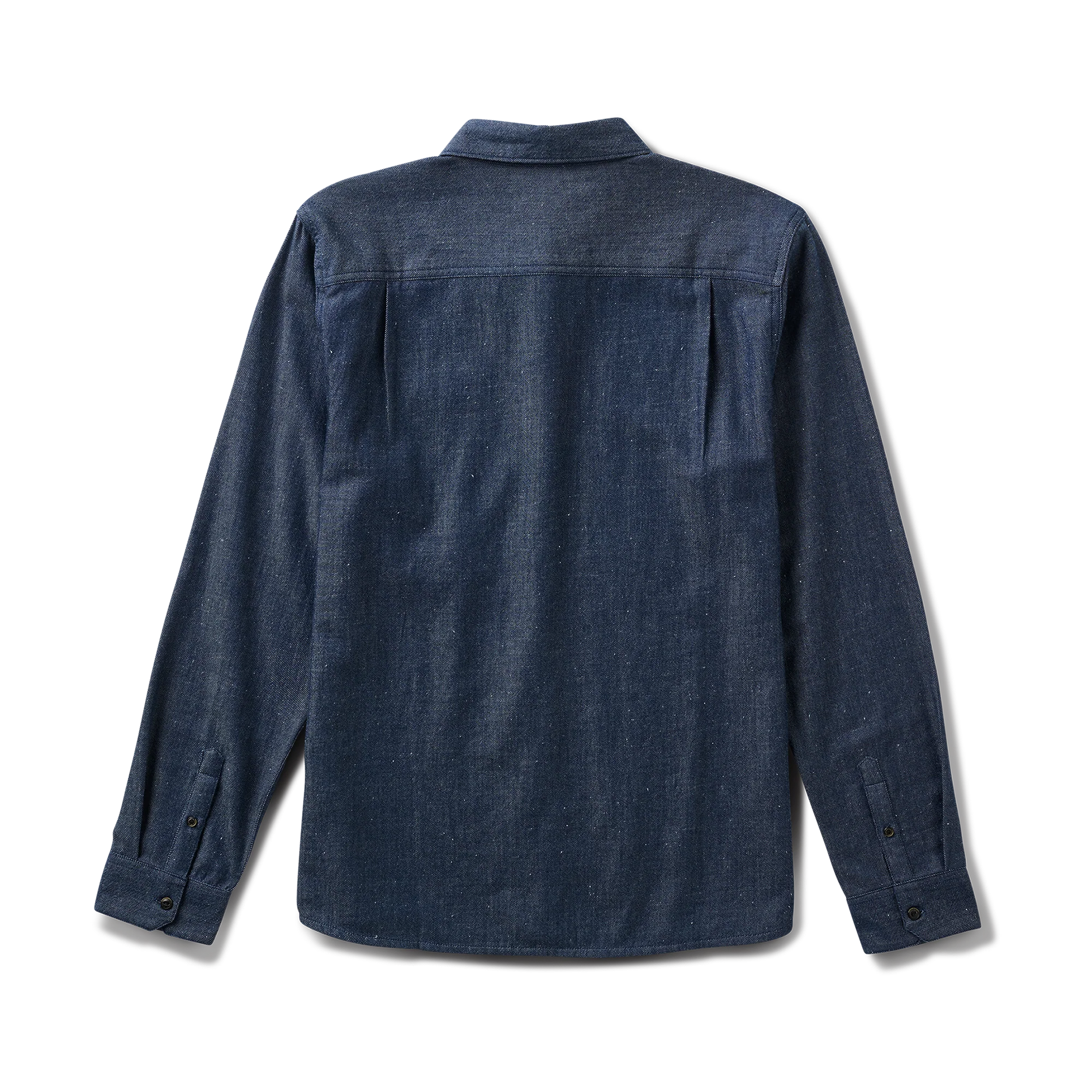 Scholar Chambray Button Up Shirt - Mid Indigo - Image 7