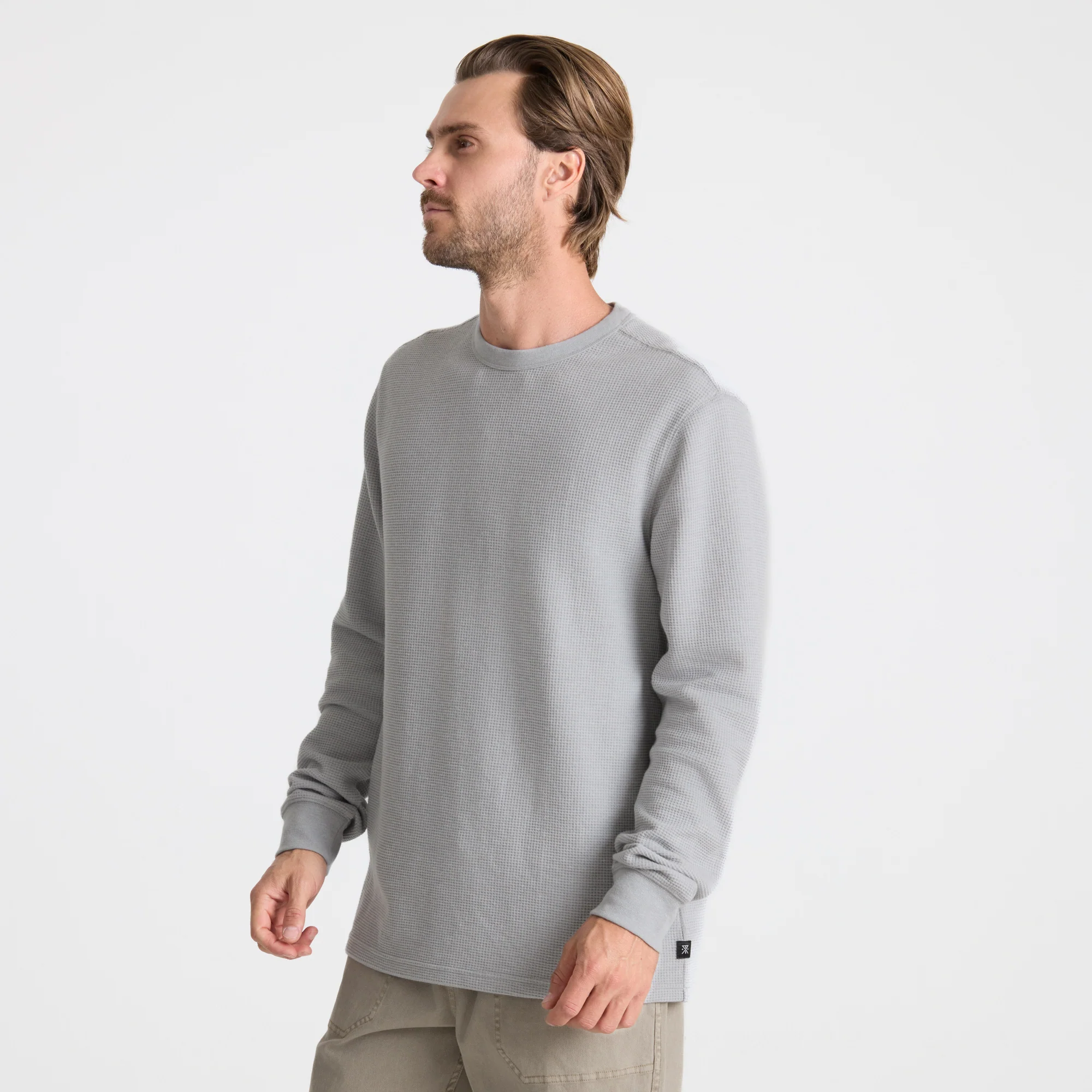 Well Worn Thermal Long Sleeve Tee - Heather Grey - Image 3