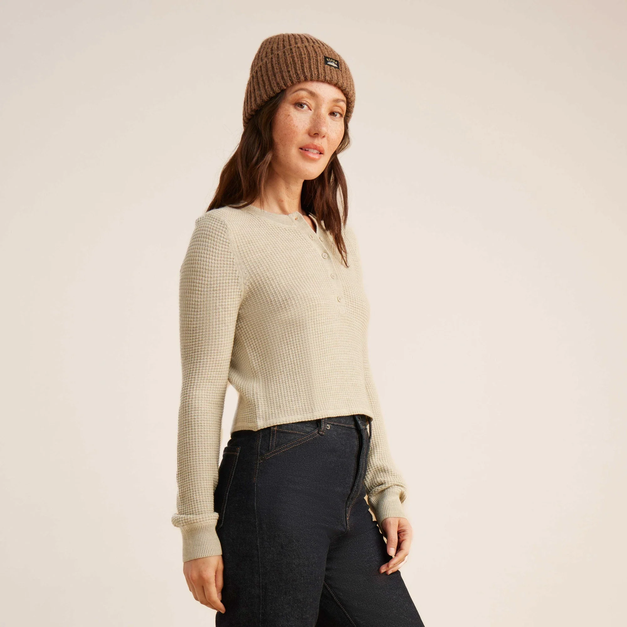 Well Worn Long Sleeve Thermal Sweater - Stone