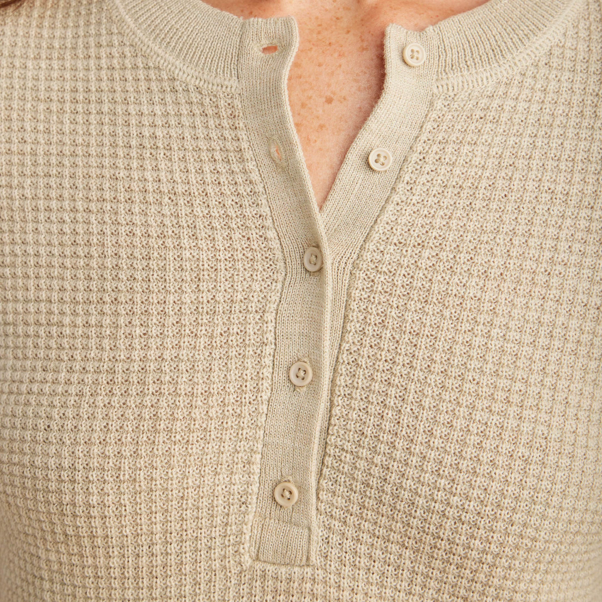 Well Worn Long Sleeve Thermal Sweater - Stone - Image 5