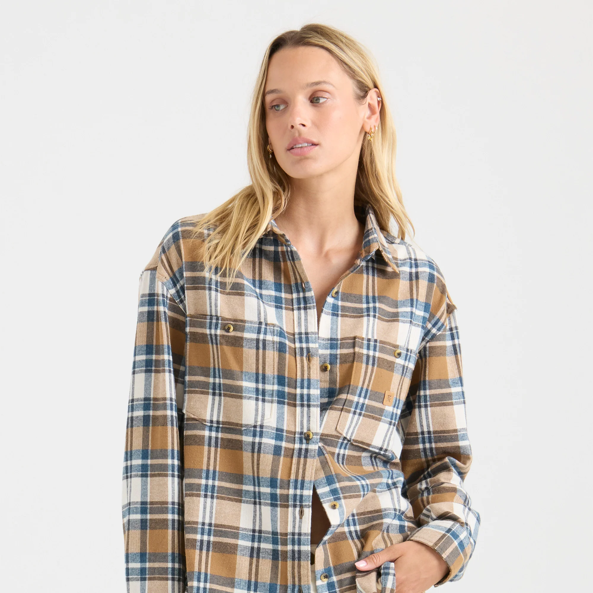 Amberley Light Long Sleeve Flannel - Dark Khaki - Image 2