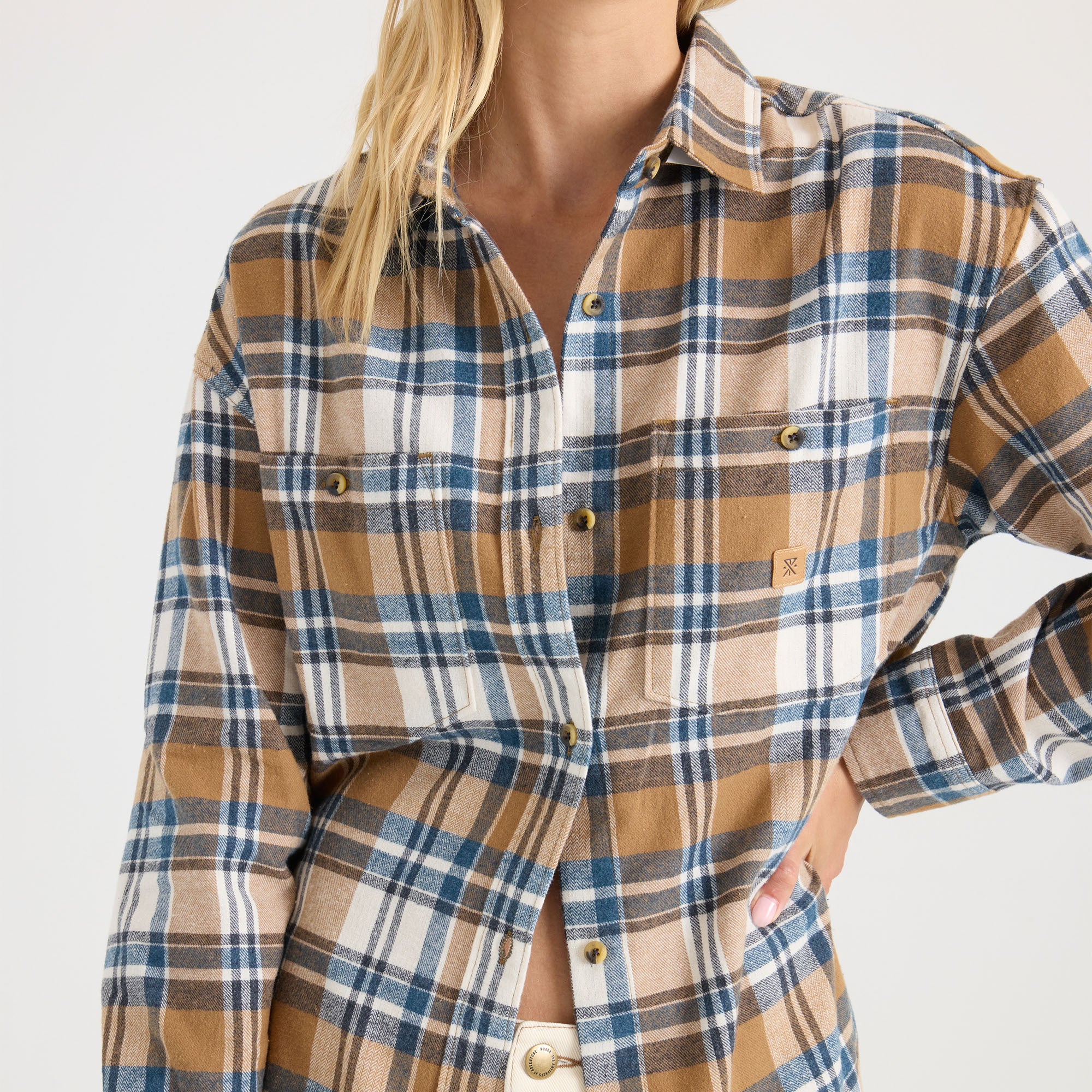 Amberley Light Long Sleeve Flannel - Dark Khaki - Image 3