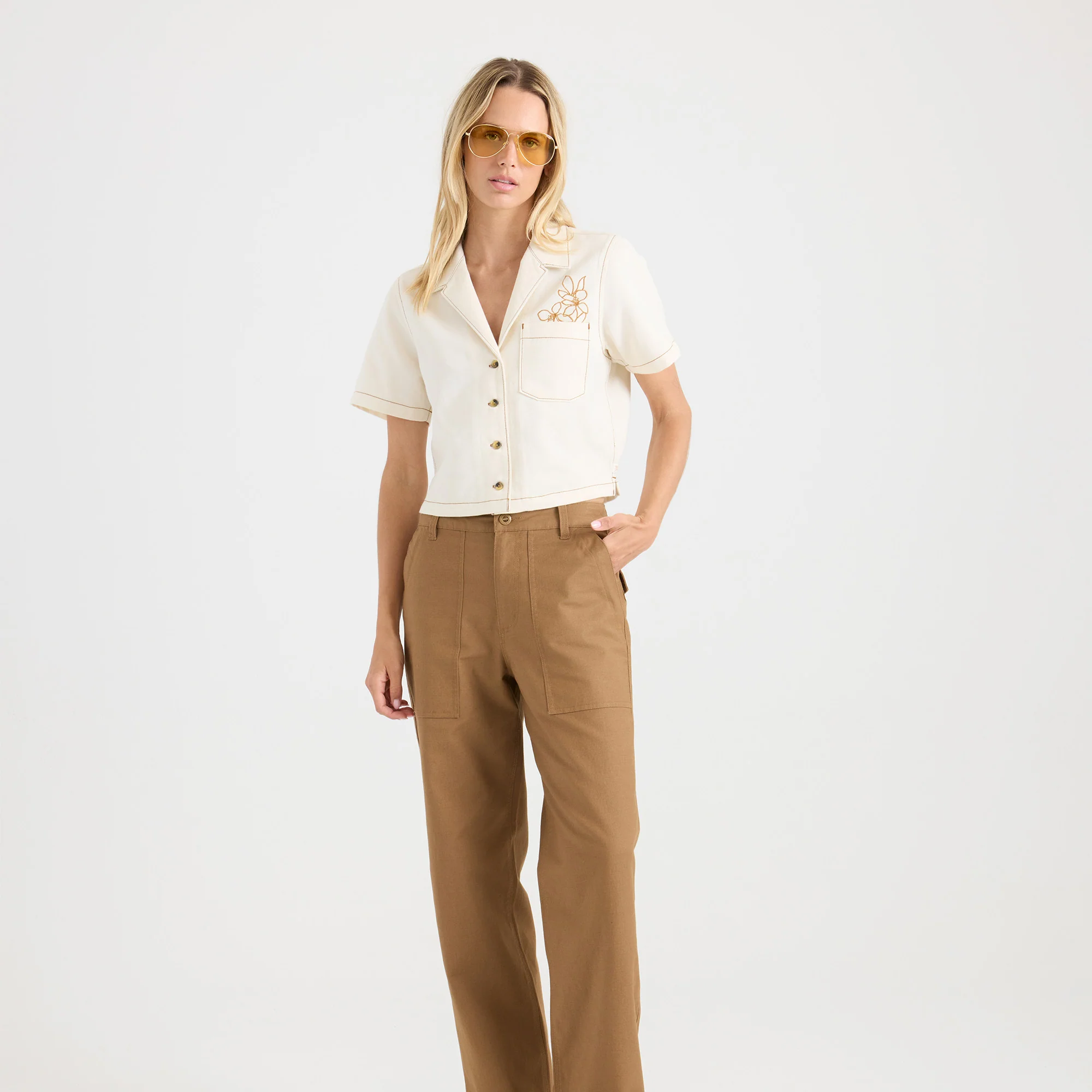 Camp Button Up Shirt - Bone - Image 2