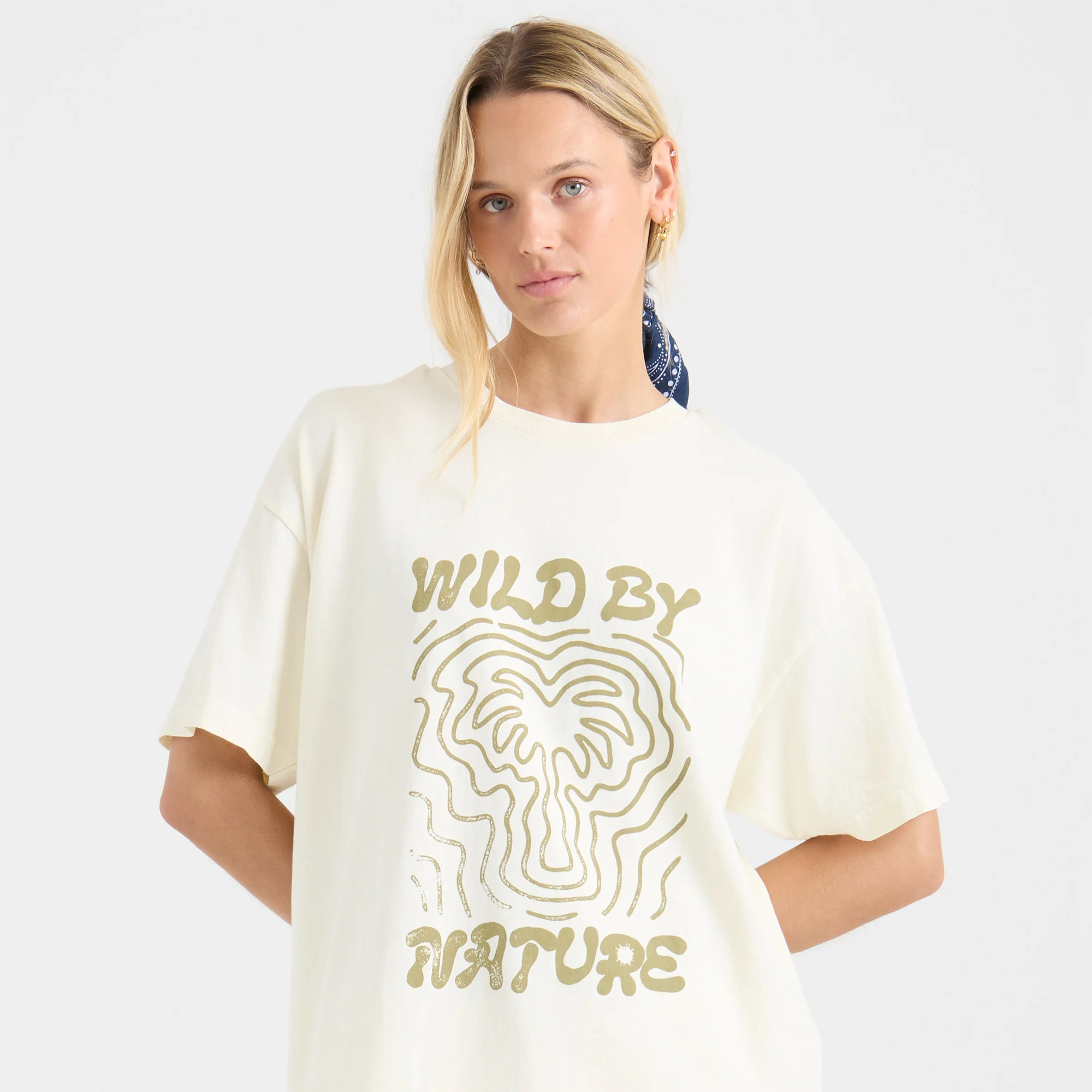 Wild By Nature Oversize Premium Tee - Bone