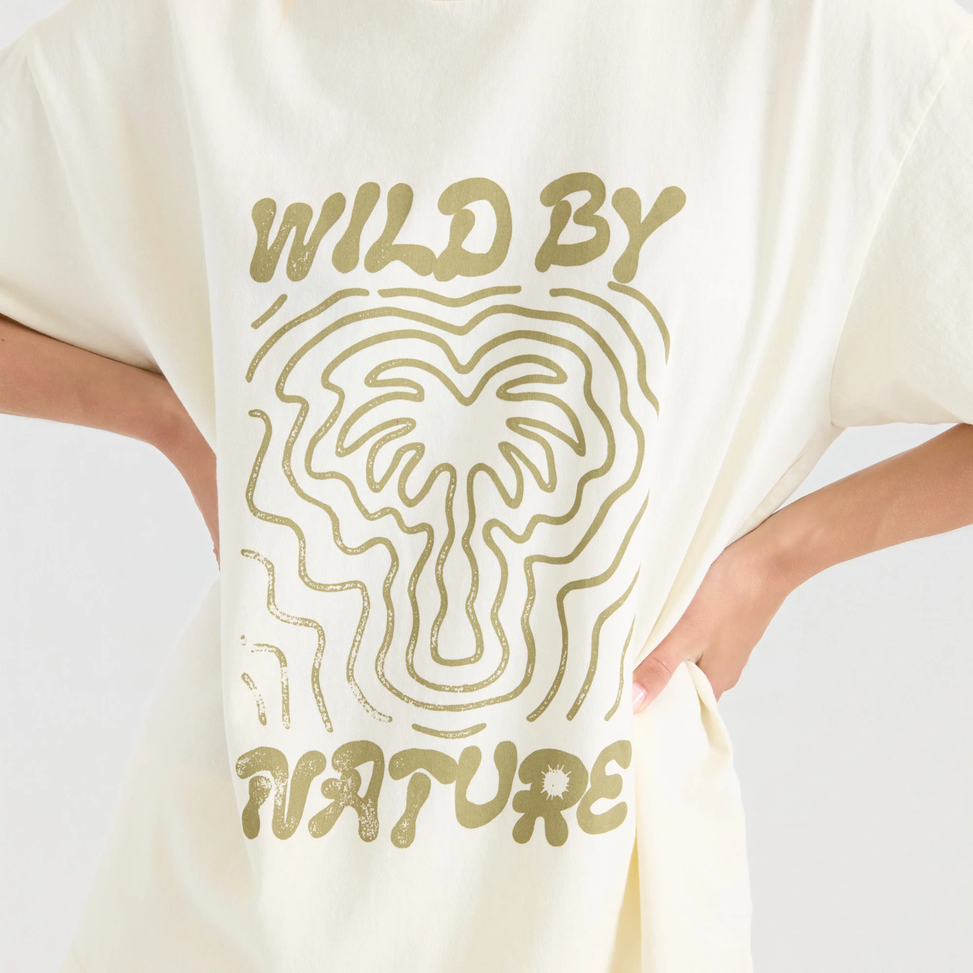 Wild By Nature Oversize Premium Tee - Bone - Image 5